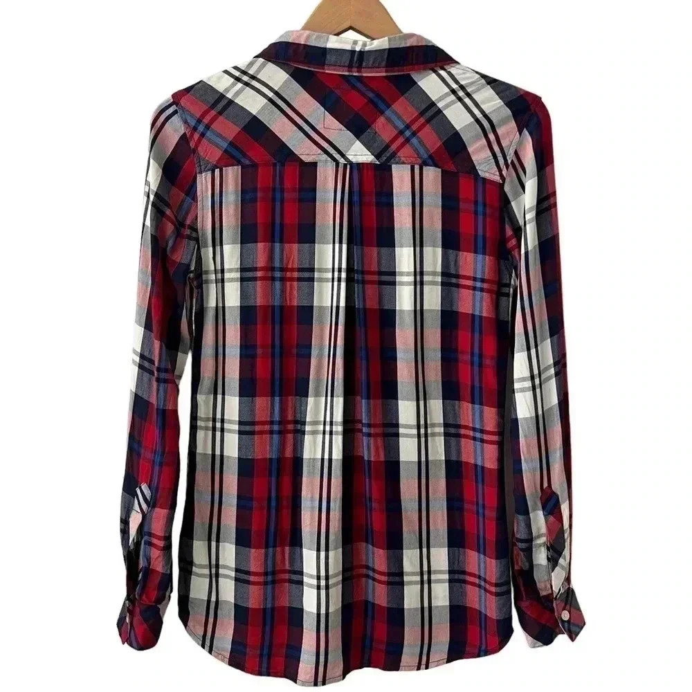 RAILS | Carmen Plaid Long Sleeve Button Down Shirt | Red White Blue | Size XS - Picture 5 of 9